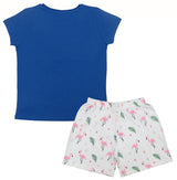 Clothe Funn Girls Cotton Nightwear Set, Royal Blue & White