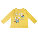 Clothe Funn Boys Cotton Night Wear Set , Gold & White AOP