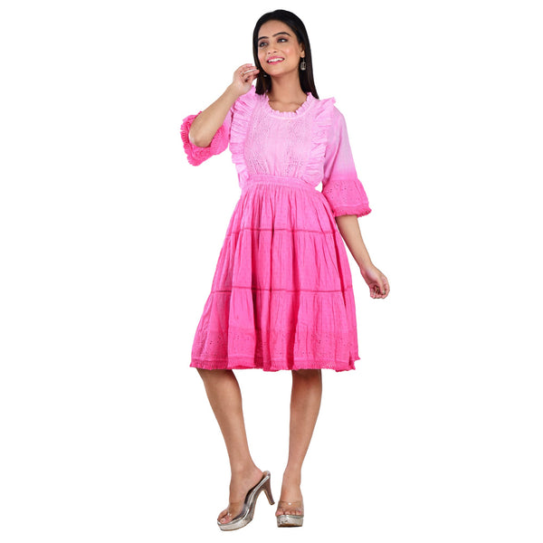 Pink Ombré Frill Dress