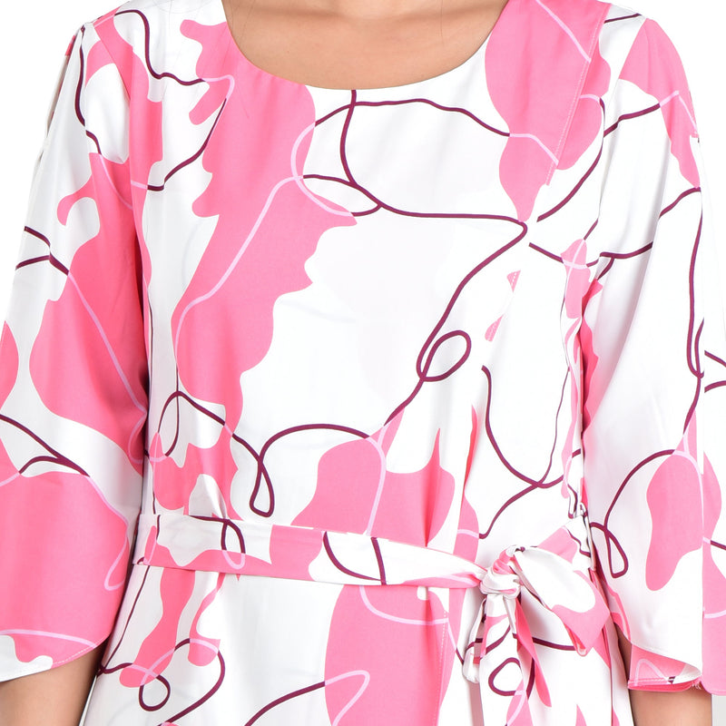 Rose Pink Radiance Printed Wrap Dress