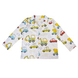 Clothe Funn Boys Cotton Night Suit Set , White