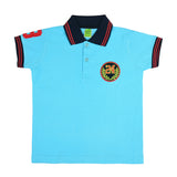 Clothe Funn Boys Cotton Embroidered Polo T-Shirt, T.Blue