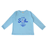 Clothe Funn Boys Cotton Night Wear Set , Sky blue & Royal blue AOP