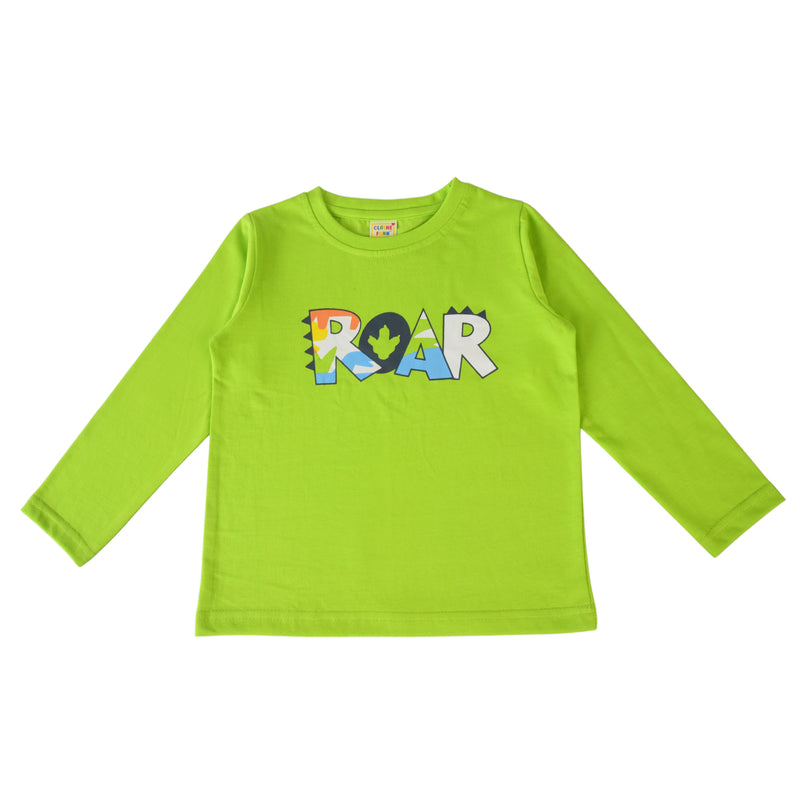 Clothe Funn Boys Cotton Night Wear Set , Lime green & White AOP