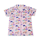 Clothe Funn Girls Rainbow Printed Night Suit, Pink