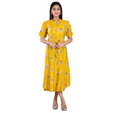 Sunflower Yellow Long Printed Dress