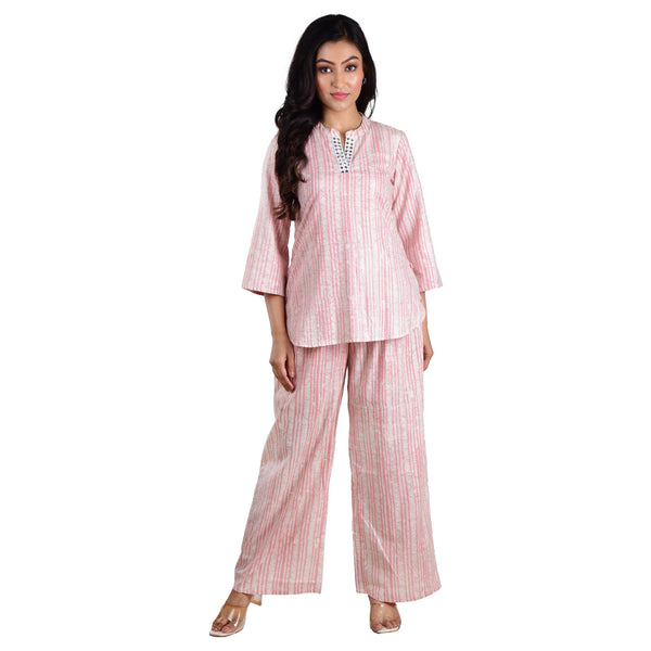 Batik Print Cotton Lurex Co-ord  Set