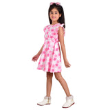 Clothe Funn Girls Frock, Pink Aop