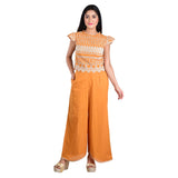 Mustard embroidered Cotton Co-ord Set