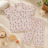 Clothe Funn Unisex Cotton Printed Night Suit, Crystal Pink