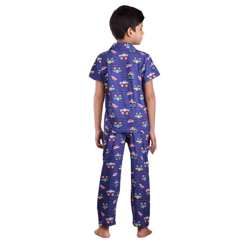 Clothe Funn Boys Night suit, Airforce Truck AOP