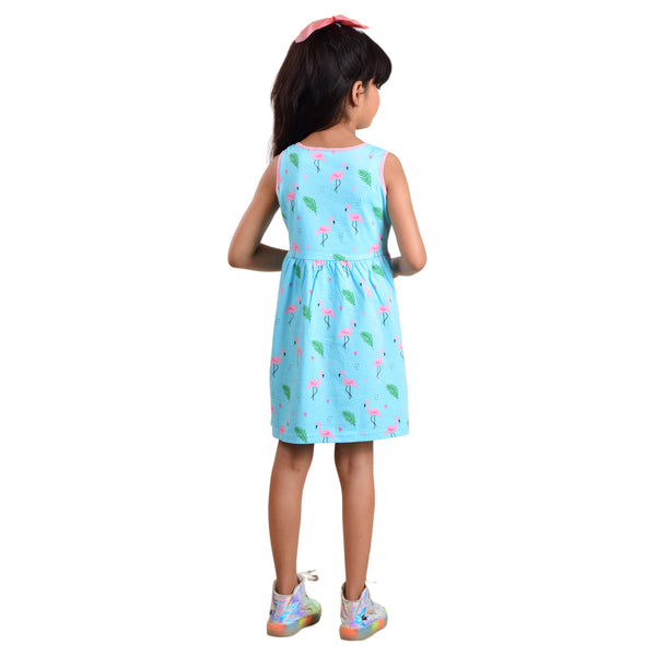 Clothe Funn Girls Sleevless Frock, Navy AOP