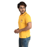 Clothe Funn Mens Polo T-Shirt Embroidery, Gold