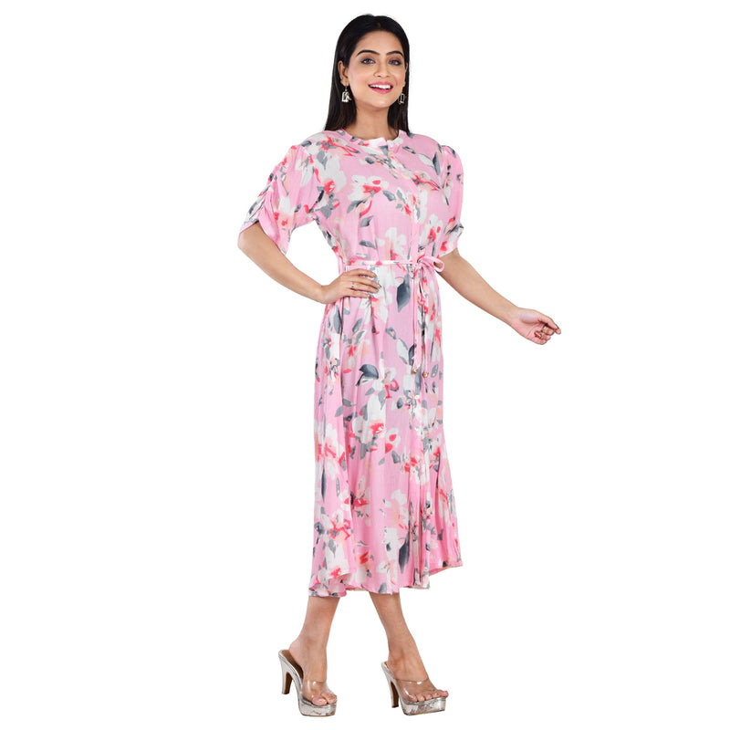 Floral Printed Georgette Dress