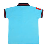 Clothe Funn Boys Cotton Embroidered Polo T-Shirt, T.Blue