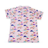 Clothe Funn Girls Rainbow Printed Night Suit, Pink