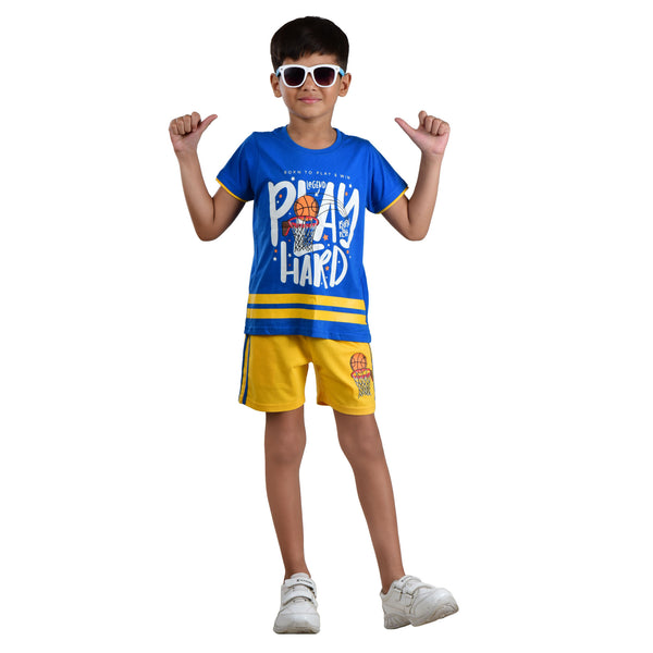 Clothe Funn Boys Set, Royal & Gold