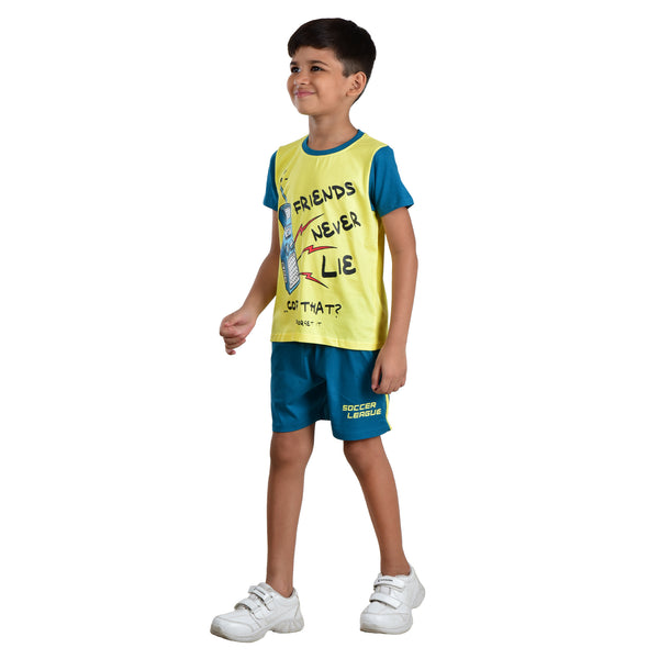 Clothe Funn Boys Set, Lemon & Teal