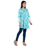 Mandarin Collared  Printed Kurti