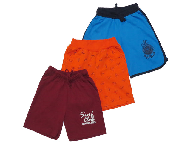 Clothe Funn Boys Regular Shorts, Combo 3