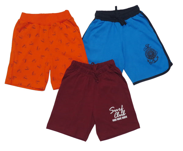 Clothe Funn Boys Regular Shorts, Combo 3