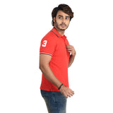 Clothe Funn Mens Polo T-Shirt Embroidery, Red