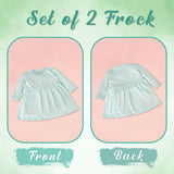 Clothe Funn Baby Girls Full Sleeve Dress Coral & Mint (Pack of 2)