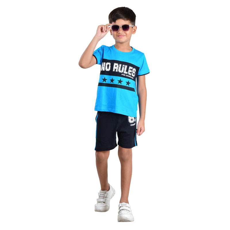 Clothe Funn Boys Set, T.Blue & Black