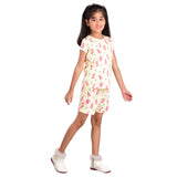 Clothe Funn Girls Nightwear/Girls Co Ord Set, Lemon AOP