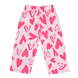 Clothe Funn Girls Cotton Heart Printed Night Suit, Light Pink