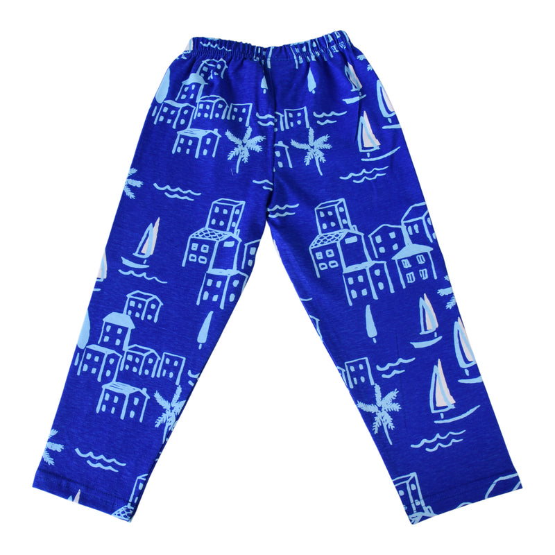 Clothe Funn Boys Cotton Night Wear Set , Sky blue & Royal blue AOP