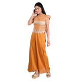 Mustard embroidered Cotton Co-ord Set