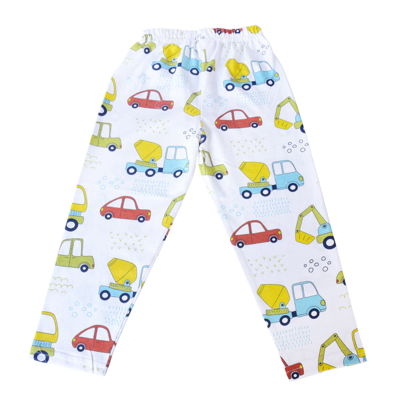 Clothe Funn Boys Cotton Night Wear Set , Gold & White AOP