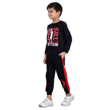 Clothe Funn Boys Sweatshirt & Track Pant Set, Black