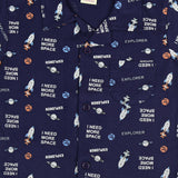 Clothe Funn Boys Cotton Printed Night Suit, Medieval Blue