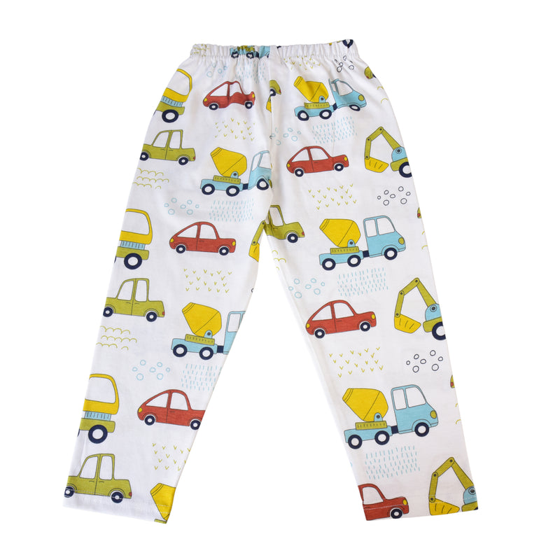 Clothe Funn Boys Cotton Night Suit Set , White