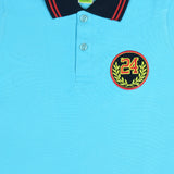 Clothe Funn Boys Cotton Embroidered Polo T-Shirt, T.Blue