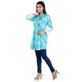 Mandarin Collared  Printed Kurti