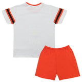 Boys Half sleeve T-Shirt & Shorts, Co-Ord Set, White & Orange