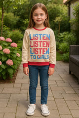 Clothe Funn Girls Fleece Sweatshirt, Lemon