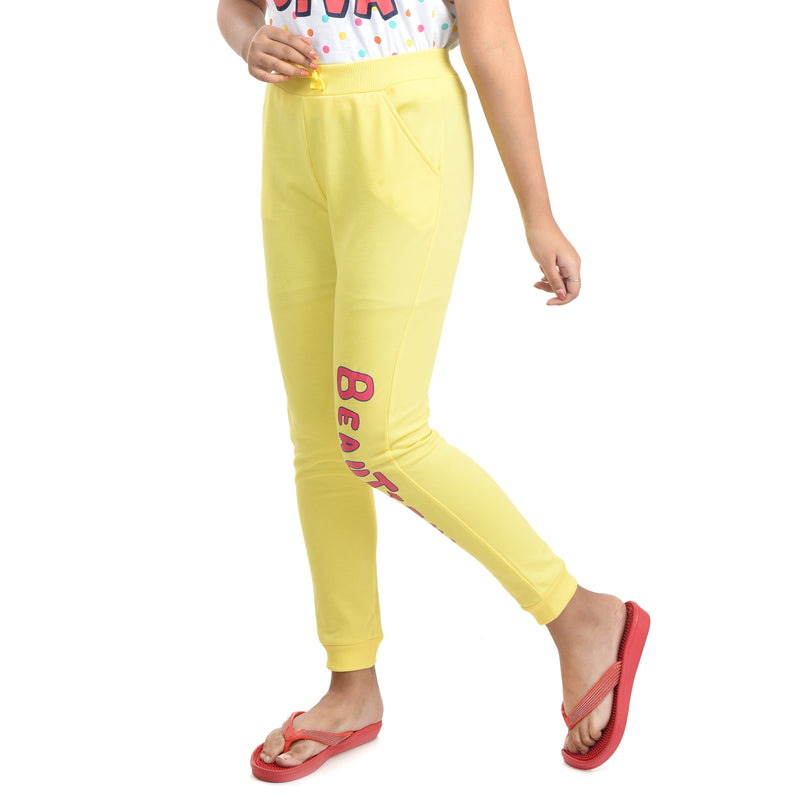 Clothe Funn Girls Trackpant Drifit, Lemon