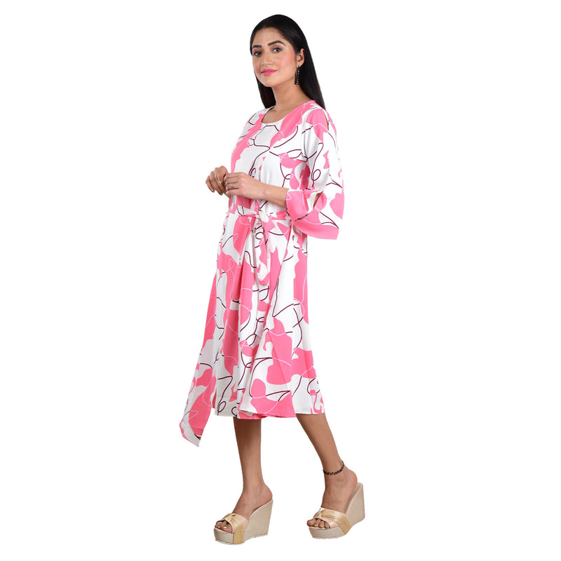 Rose Pink Radiance Printed Wrap Dress