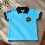 Clothe Funn Boys Cotton Embroidered Polo T-Shirt, T.Blue