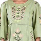 Fit & Flare Motif Embroidery Dress