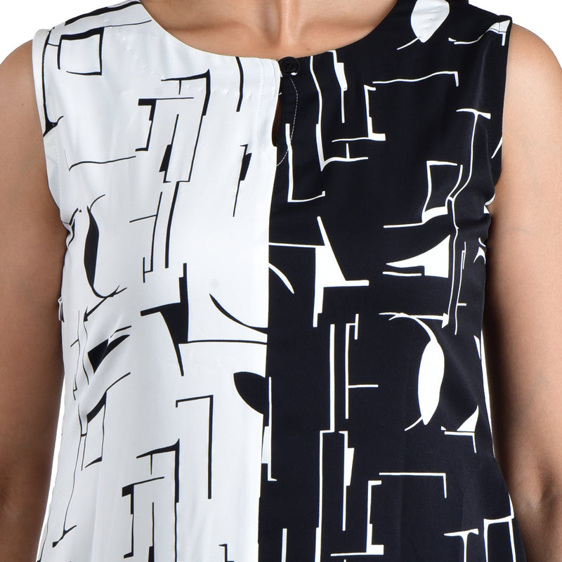 Sleeveless Printed Dress