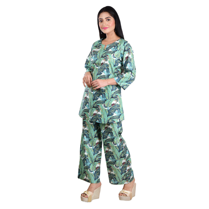 Leafy affair Printed cotton Co-ord Set