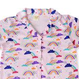 Clothe Funn Girls Rainbow Printed Night Suit, Pink