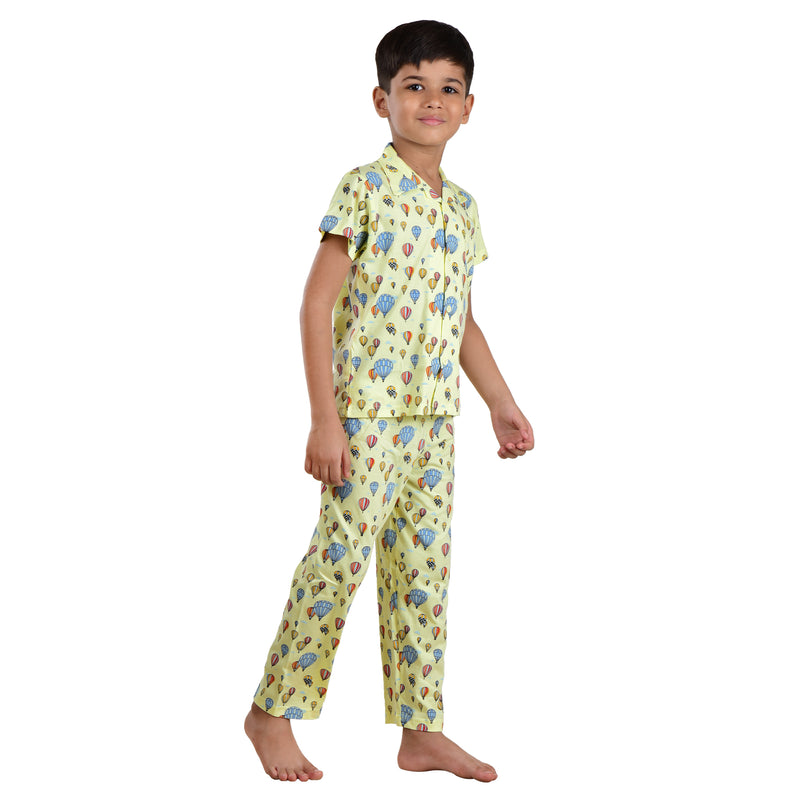 Clothe Funn Boys Night Suit, Lemon