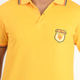 Clothe Funn Mens Polo T-Shirt Embroidery, Gold