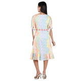 Printed Dress with Frill